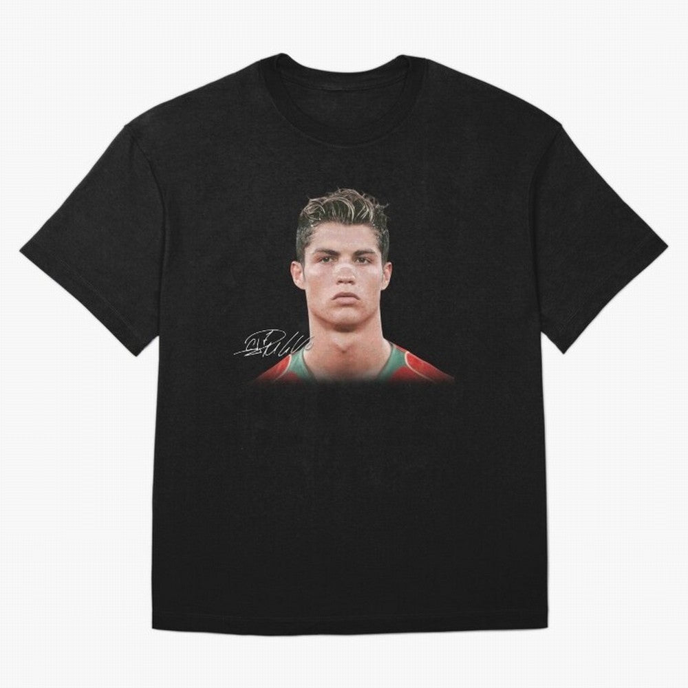 Cristiano Ronaldo T-Shirt Big Face Young Ronaldo Graphic Tee T-Shirt CR7 Brazil Football Jersey, Nike Match Day Shirt, World Cup 2026, Adidas Supporter Tee, Jordan Soccer Fan Top, Saka Belgium Match Day