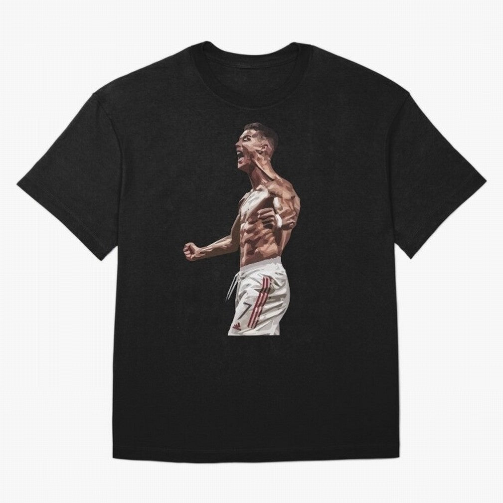 Cristiano Ronaldo - Celebration - CR7 - Black T-Shirt Join The Countdown To FIFA World Cup 2026 USA Canada Fan Jersey, Nike Match Day Shirt, Portugal Supporter Shirt, Adidas Supporter Tee, Messi Jordan Soccer Fan Top, Rodri Brazil Supporter Night