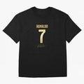 CR7 Cristiano Ronaldo Black And Gold Luxury Drawstring Bag T-Shirt Messi Germany Football Jersey, Adidas Match Day Tee, World Cup 2026, Jordan Football Shirt, Nike Soccer Fan Top, De Bruyne France Fan Club