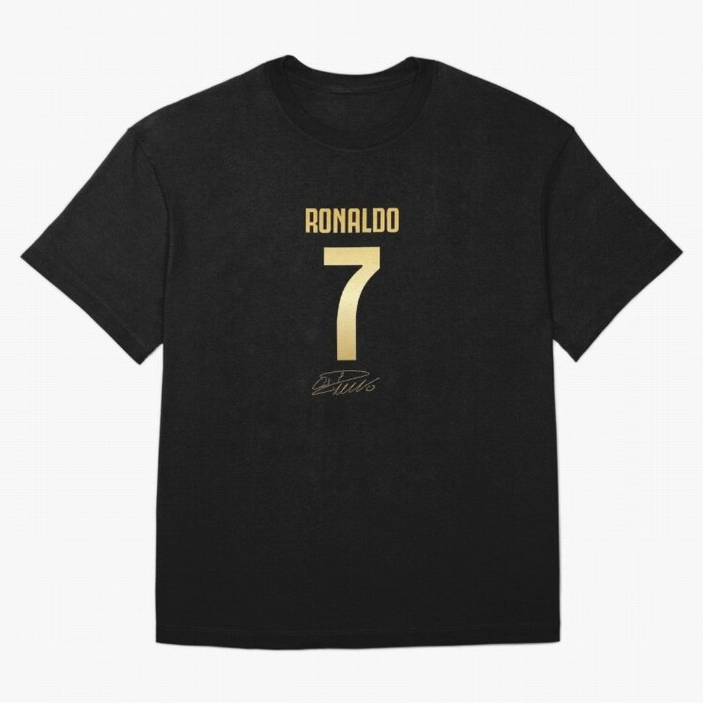 CR7 Cristiano Ronaldo Black And Gold Luxury Drawstring Bag T-Shirt Messi Germany Football Jersey, Adidas Match Day Tee, World Cup 2026, Jordan Football Shirt, Nike Soccer Fan Top, De Bruyne France Fan Club