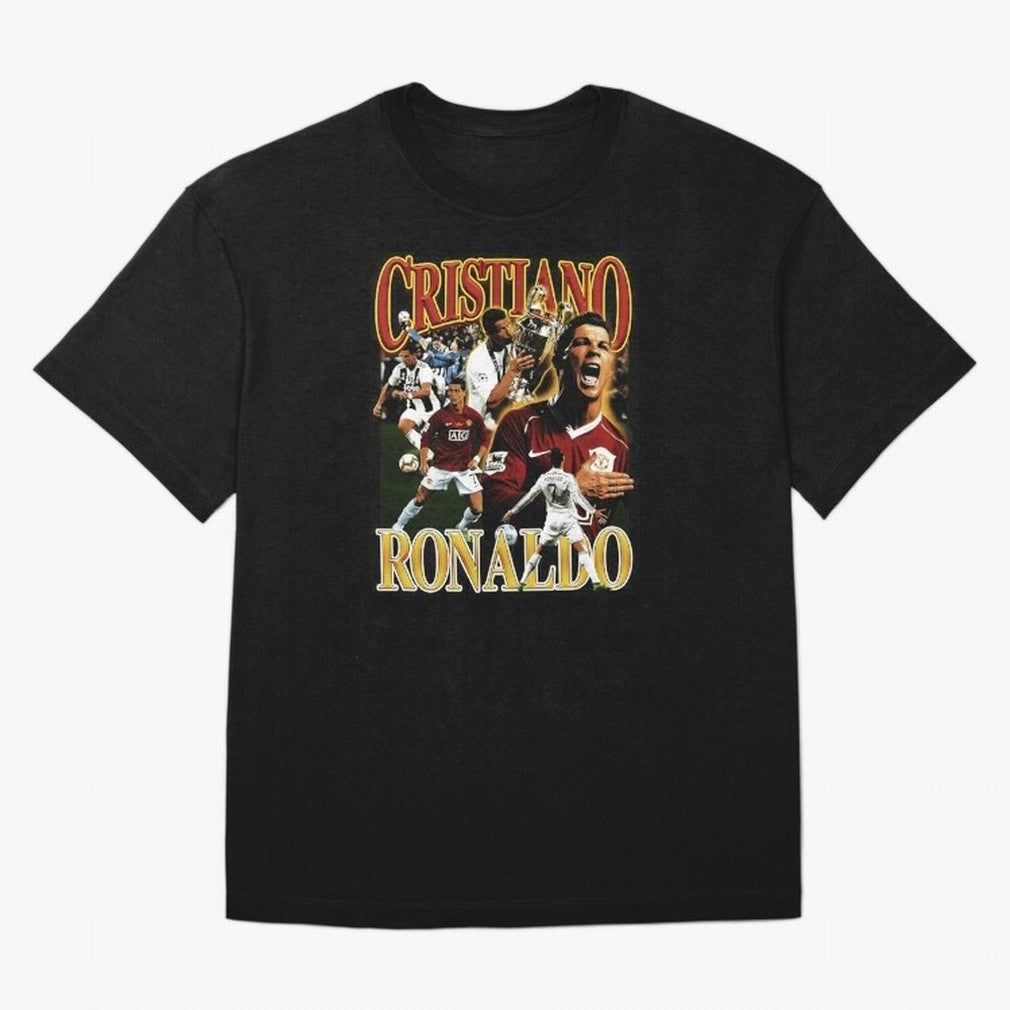 Cristiano Ronaldo Retro Collage T-Shirt FIFA World Cup 2026 Canada Messi, Adidas Soccer Jersey For Trophy Race, Nike Football Fan Shirt For Cristiano Ronaldo Fans, Jordan Supporter Top, Pedri Canada Trophy Race