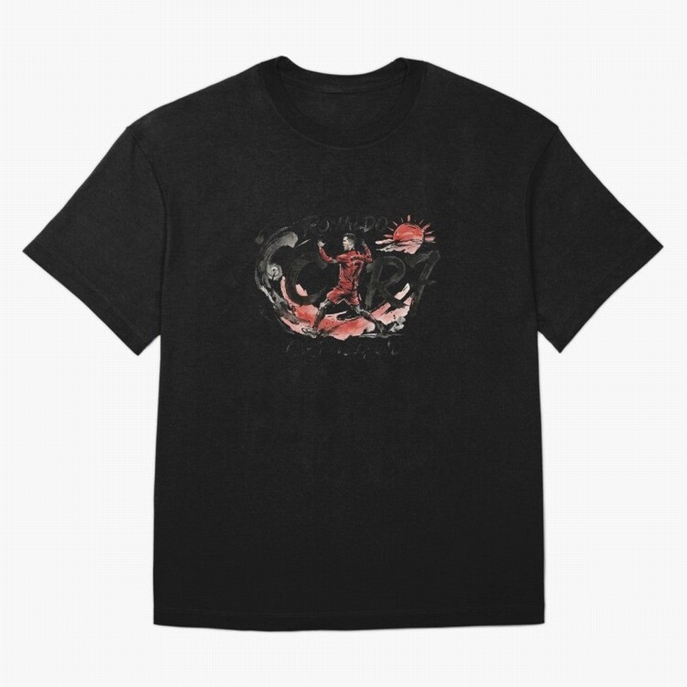 Cristiano Ronaldo CR7 Legend Japanese Ink Art Style T-Shirt Feel The Trophy Chase Of FIFA World Cup 2026 Spirit Jersey, Adidas Soccer Tee, Cristiano Ronaldo France Fans, Nike Football Fan Shirt, Jordan Supporter Top, Rodri Australia Supporter Night