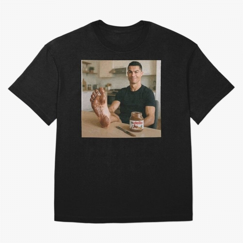 Ronaldo Nutella (LOW RES) T-Shirt FIFA World Cup 2026 Canada Saka, Adidas Football Jersey For Match Day, Nike Soccer Shirt For Cristiano Ronaldo Fans, Jordan Match Day Top, Saka Spain Watch Party