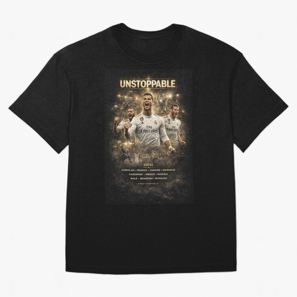 Unstoppable - Real Madrid T-Shirt Bring FIFA World Cup 2026 USA Canada Mexico For Fans Of Jersey, Adidas Match Day Tee, Cristiano Ronaldo France Fans, Jordan Football Shirt, Nike Soccer Fan Top, De Bruyne Croatia Fan Club