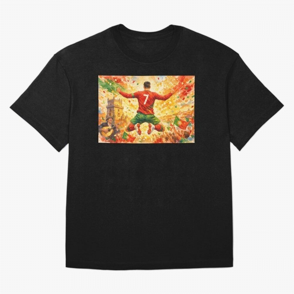 Soccer Player in Mid-Air Celebration Legend CR7 T-Shirt Bring Champion Energy Into FIFA World Cup 2026 Group Jersey, Nike Match Day Shirt, Haaland Argentina Fans, Adidas Supporter Tee, Jordan Soccer Fan Top, Messi Croatia Match Day