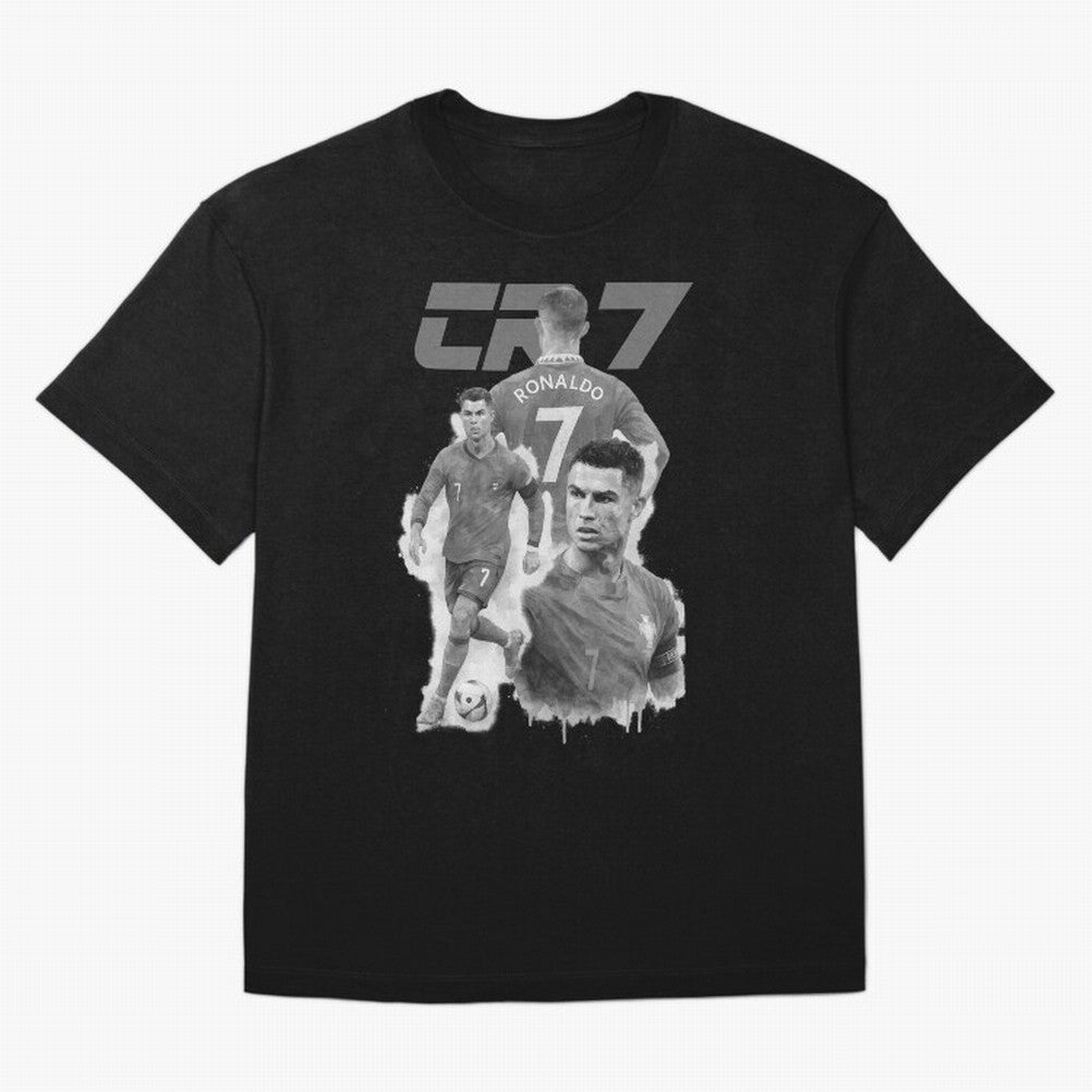CR7 Cristiano Ronaldo illustration ink black white watercolour T-Shirt Show Up For The Glory Of FIFA World Cup 2026 Group Stage Fan Jersey, Nike Fan Tee, Germany Supporter Shirt, Jordan Soccer Shirt, Messi Adidas Match Day Top, Haaland Colombia