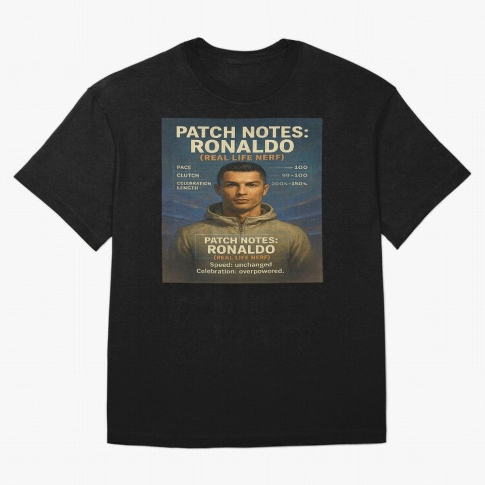 Patch Notes Cristiano Ronaldo ¡ª Real Life Nerf Football Gamer T-Shirt Fuel The Hype Around FIFA World Cup 2026 Spirit, Centered Fan Jersey, Adidas Football Tee, Spain Supporter Shirt, Nike Soccer Shirt, Messi Jordan Match Day Top, Haaland Colombia