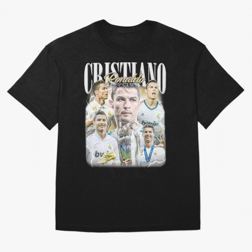 Cr7 Vintage Tribute: Soccer Legend Collage | Limited Edition T-Shirt Bring Bold Fan Energy To FIFA World Cup 2026 Capturing, Adidas Match Day Jersey For Final Match, Jordan Football Shirt For CR7 Fans, Nike Soccer Fan Top, Lewandowski Uruguay