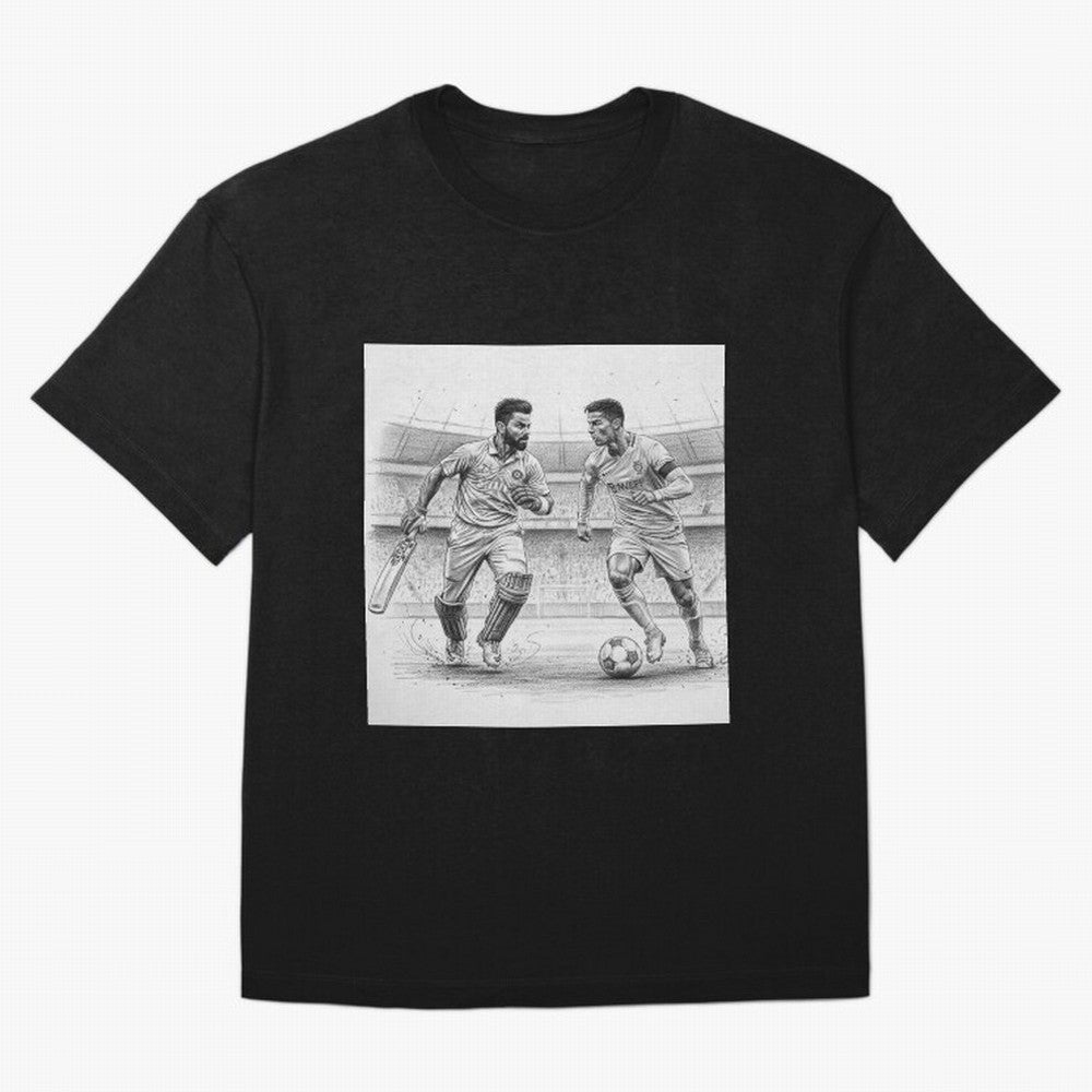 Virat Kohli and Cristiano Ronaldo T-Shirt Cristiano Ronaldo Argentina Football Jersey, Nike Football Tee, World Cup 2026, Adidas Soccer Shirt, Jordan Fan Top, Neymar France Watch Party