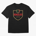 Ronaldo Emblem Sticker ¨C Gold Crest Parody Design T-Shirt Mbappe England Football Jersey, Nike Match Day Shirt, World Cup 2026, Adidas Supporter Tee, Jordan Soccer Fan Top, Musiala Norway Trophy Race