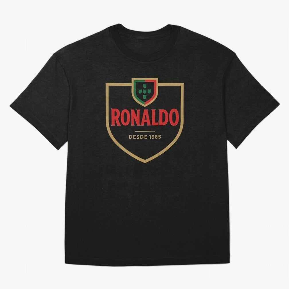 Ronaldo Emblem Sticker ¨C Gold Crest Parody Design T-Shirt Mbappe England Football Jersey, Nike Match Day Shirt, World Cup 2026, Adidas Supporter Tee, Jordan Soccer Fan Top, Musiala Norway Trophy Race
