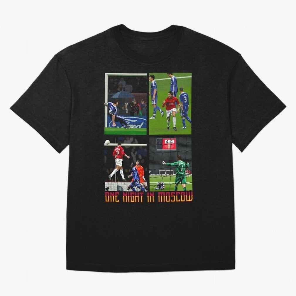 One Night in Moscow ¨C Manchester United 2008 Champions League Glory Artwork T-Shirt Netherlands Neymar World Cup 2026 Jersey, Adidas Football Tee, Goal Celebration, Nike Soccer Shirt, Jordan Match Day Top, Pedri Switzerland Group Stage