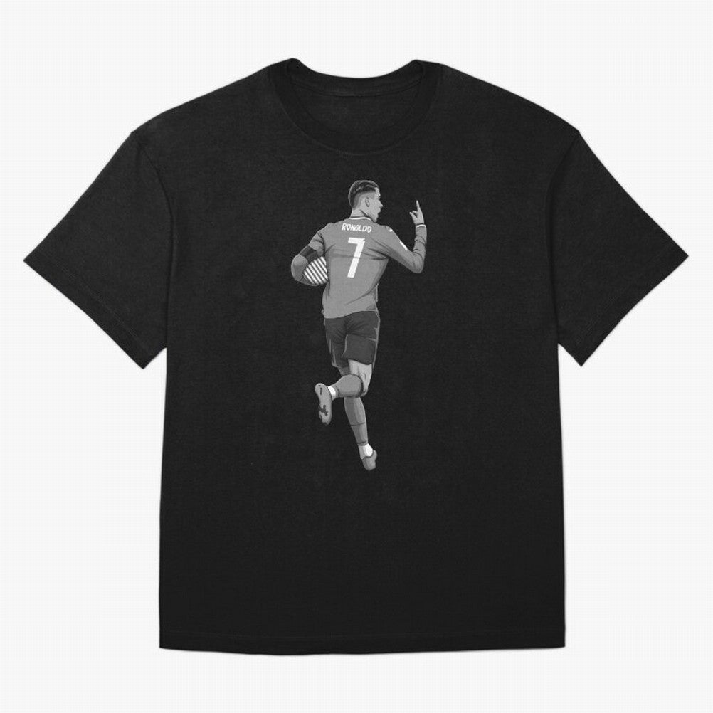 Cristiano Ronaldo Black and White Version T-Shirt FIFA World Cup 2026 Argentina De Bruyne Jersey, Nike Match Day Shirt, Messi France Fans, Adidas Supporter Tee, Jordan Soccer Fan Top, Griezmann Croatia Match Day