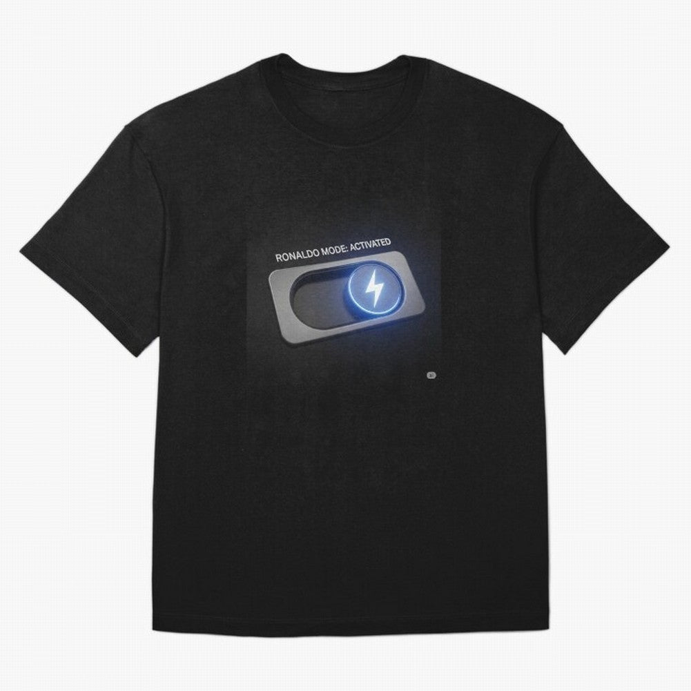 Ronaldo Mode: Activated ¨C Power Switch Football Art T-Shirt CR7 Spain Football Jersey, Jordan Supporter Tee, World Cup 2026, Nike World Cup Shirt, Adidas Football Fan Top, Neymar Belgium Final Match