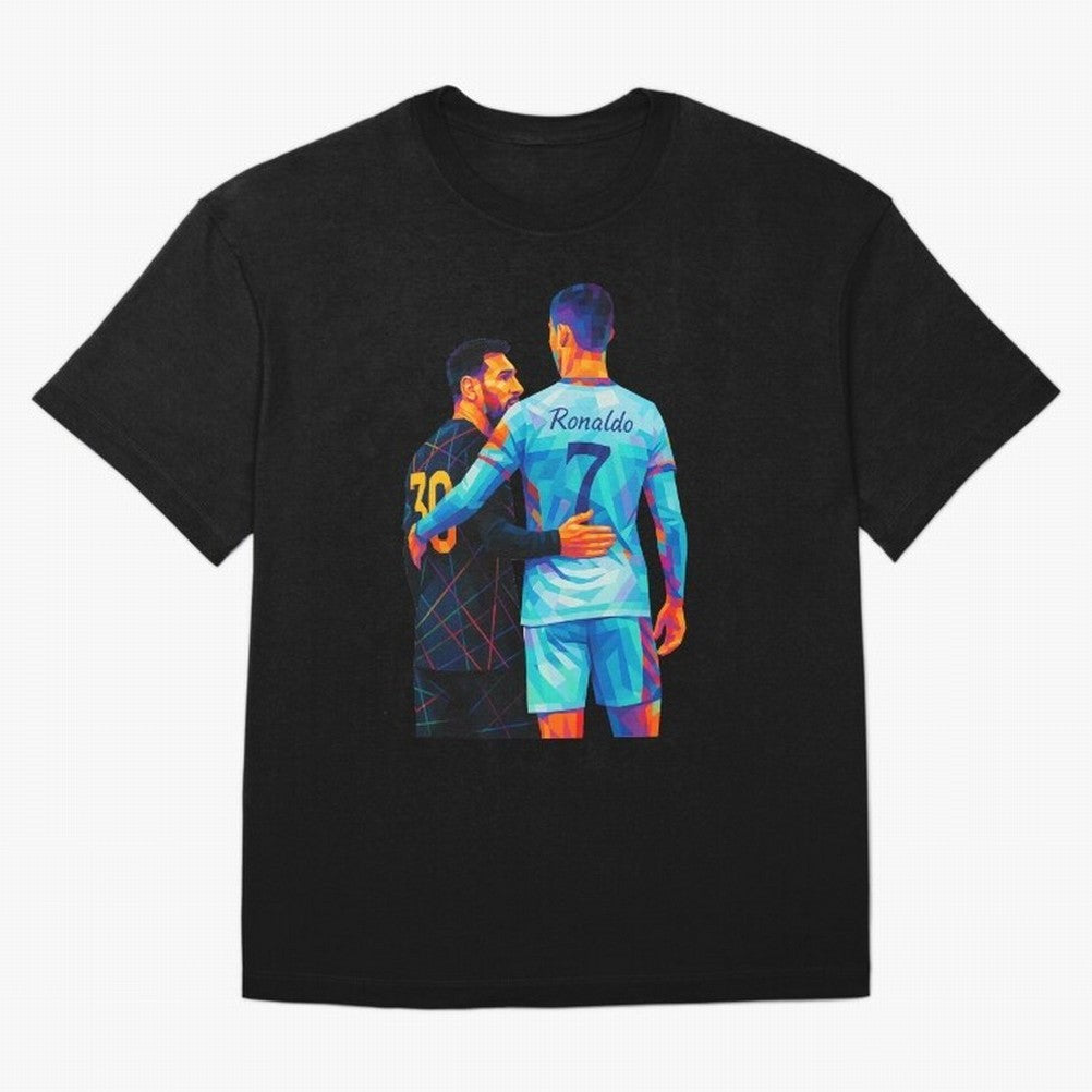 Cristiano Ronaldo & Messi Wpap Art T-Shirt Celebrate Football Heritage In FIFA World Cup 2026 USA, Jordan Football Jersey For Knockout Round, Adidas Fan Shirt For Neymar Fans, Nike Supporter Top, Messi Ecuador Fan Club
