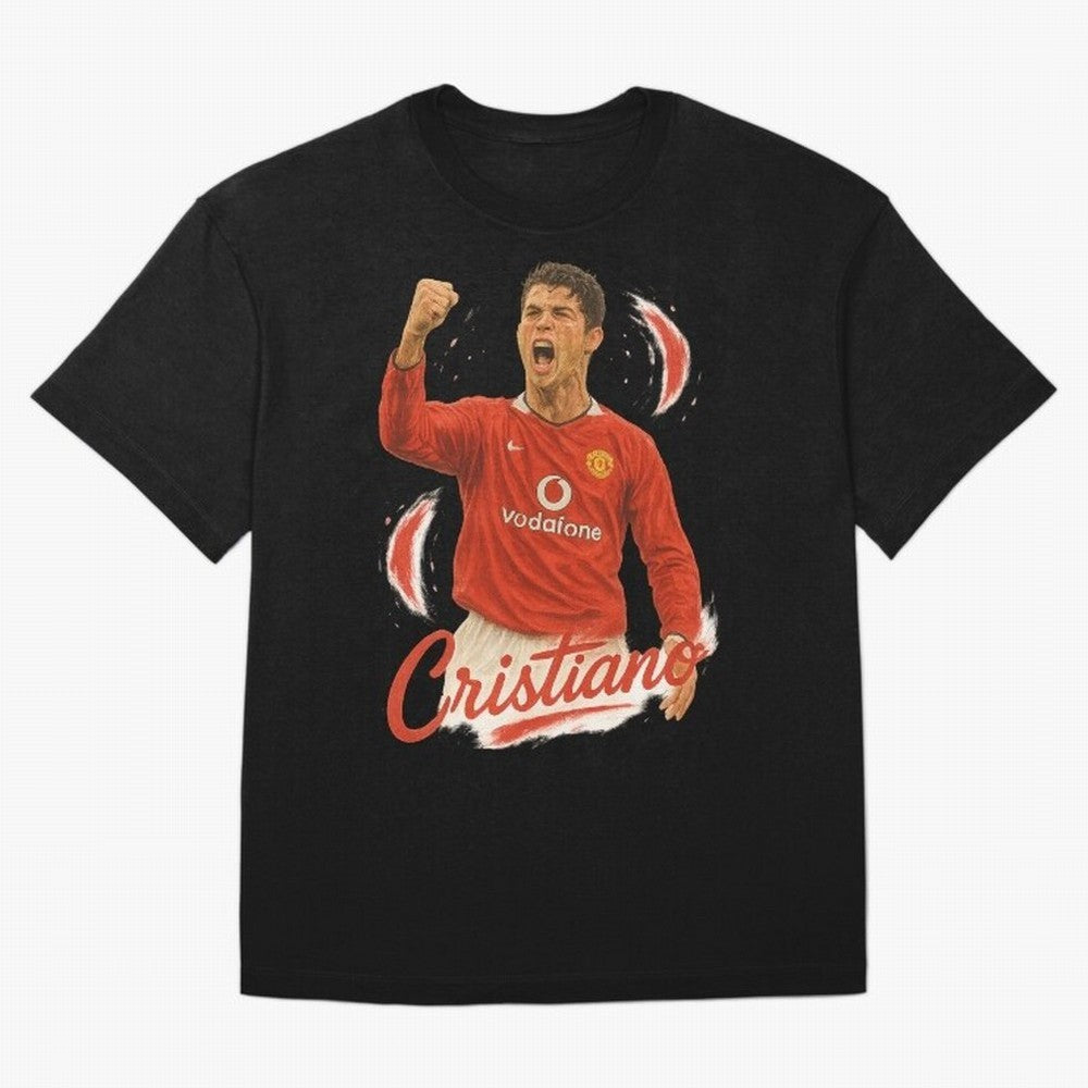 Young Cristiano Ronaldo Man United Art ¨C Rising Soccer Legend Tribute	 T-Shirt Carry The FIFA World Cup 2026 Journey Through Messi, CR7 Jersey, Nike Fan Tee, Messi Netherlands Fans, Jordan Soccer Shirt, Adidas Match Day Top, Messi England Final