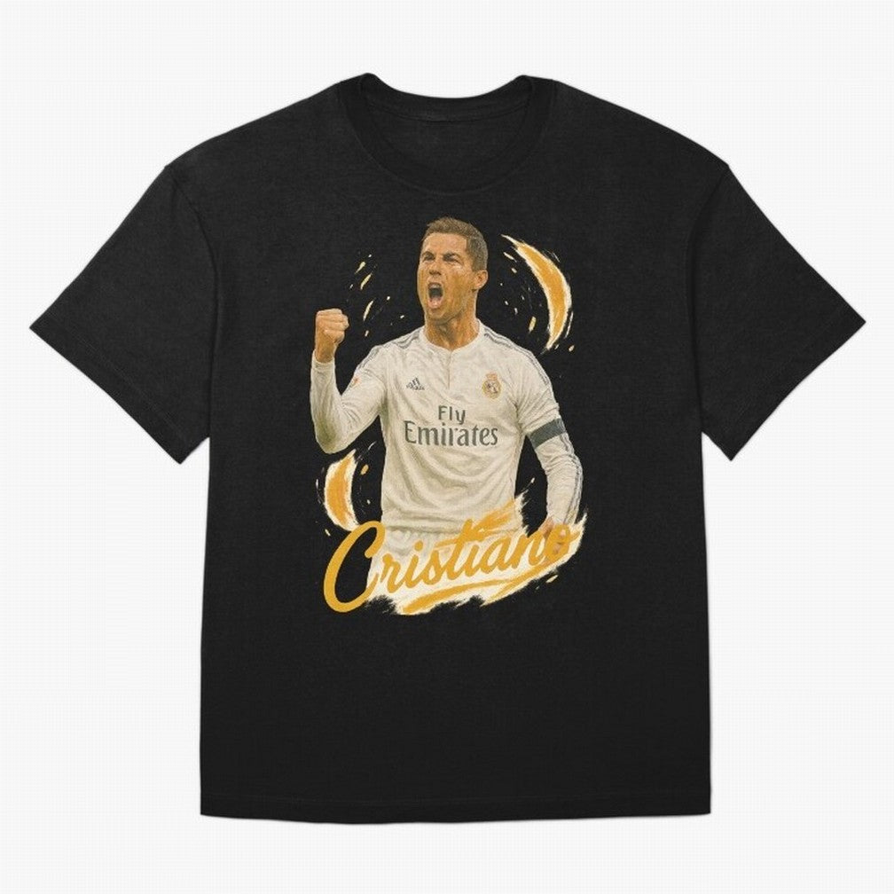 Cristiano Ronaldo Madrid Art - Iconic Soccer Legend Tribute T-Shirt Keep The Match Day Mood Of FIFA World Cup 2026 Group Fan Jersey, Adidas Match Day Tee, Spain Supporter Shirt, Jordan Football Shirt, Messi Nike Soccer Fan Top, Griezmann Colombia