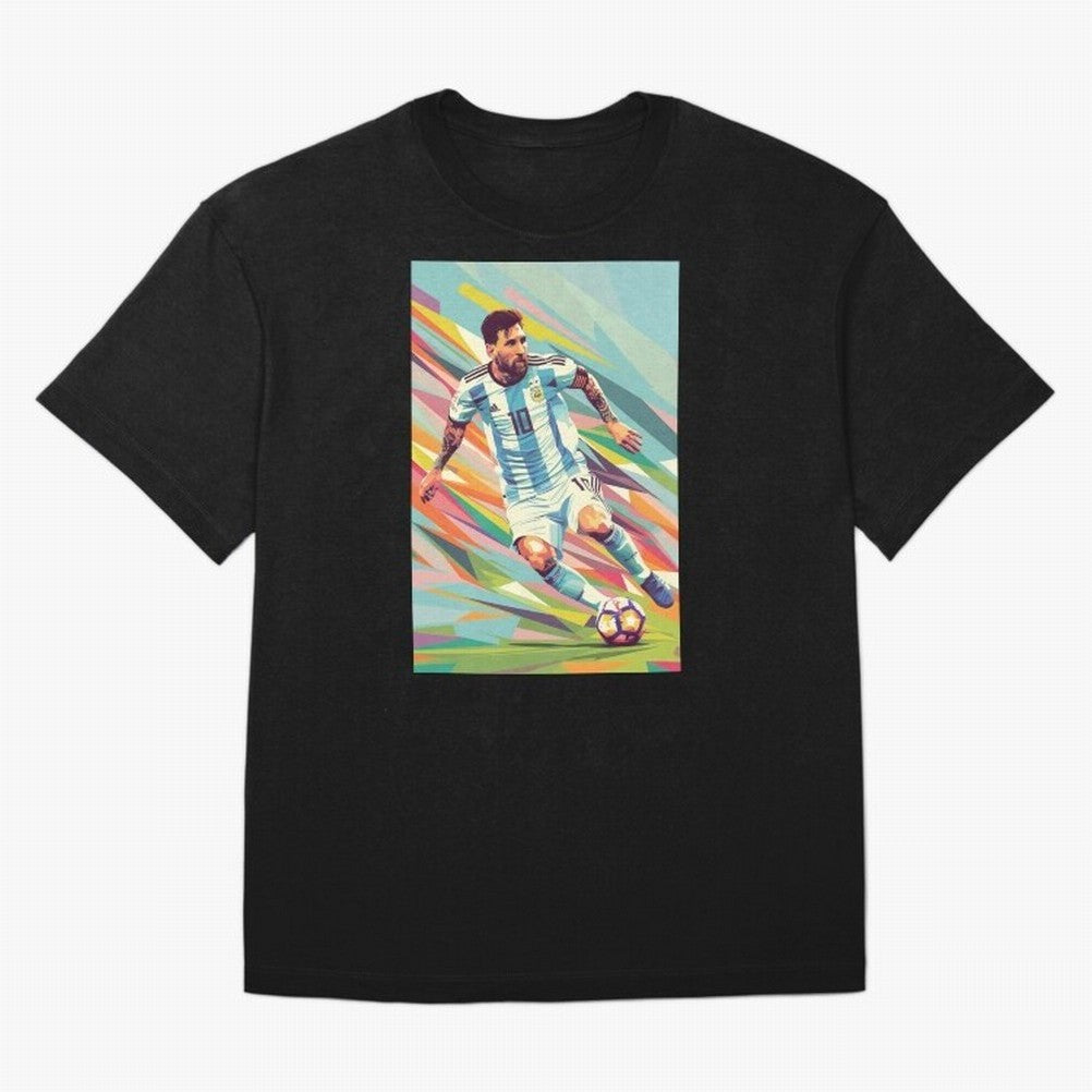 Messi in action Graphic poster design T-Shirt Relive FIFA World Cup 2026 USA Canada Mexico Featuring Fan Jersey, Nike Match Day Shirt, Portugal Supporter Shirt, Adidas Supporter Tee, Mbappe Jordan Soccer Fan Top, Mbappe Brazil Trophy Race