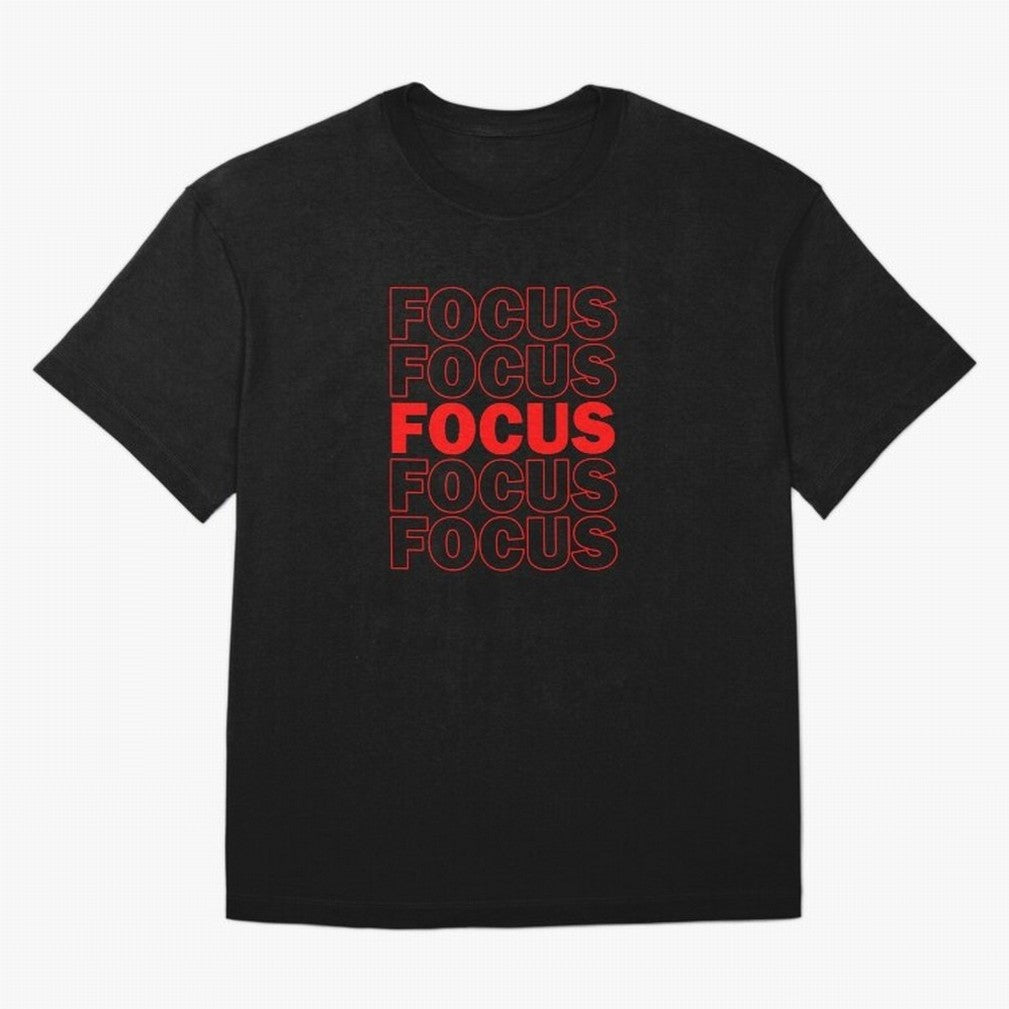 Focus Focus Focus (Red) T-Shirt Show Your Tournament Heart For FIFA World Cup 2026 Group Jersey, Jordan Supporter Tee, Messi England Fans, Nike World Cup Shirt, Adidas Football Fan Top, Lewandowski Paraguay Soccer Fans
