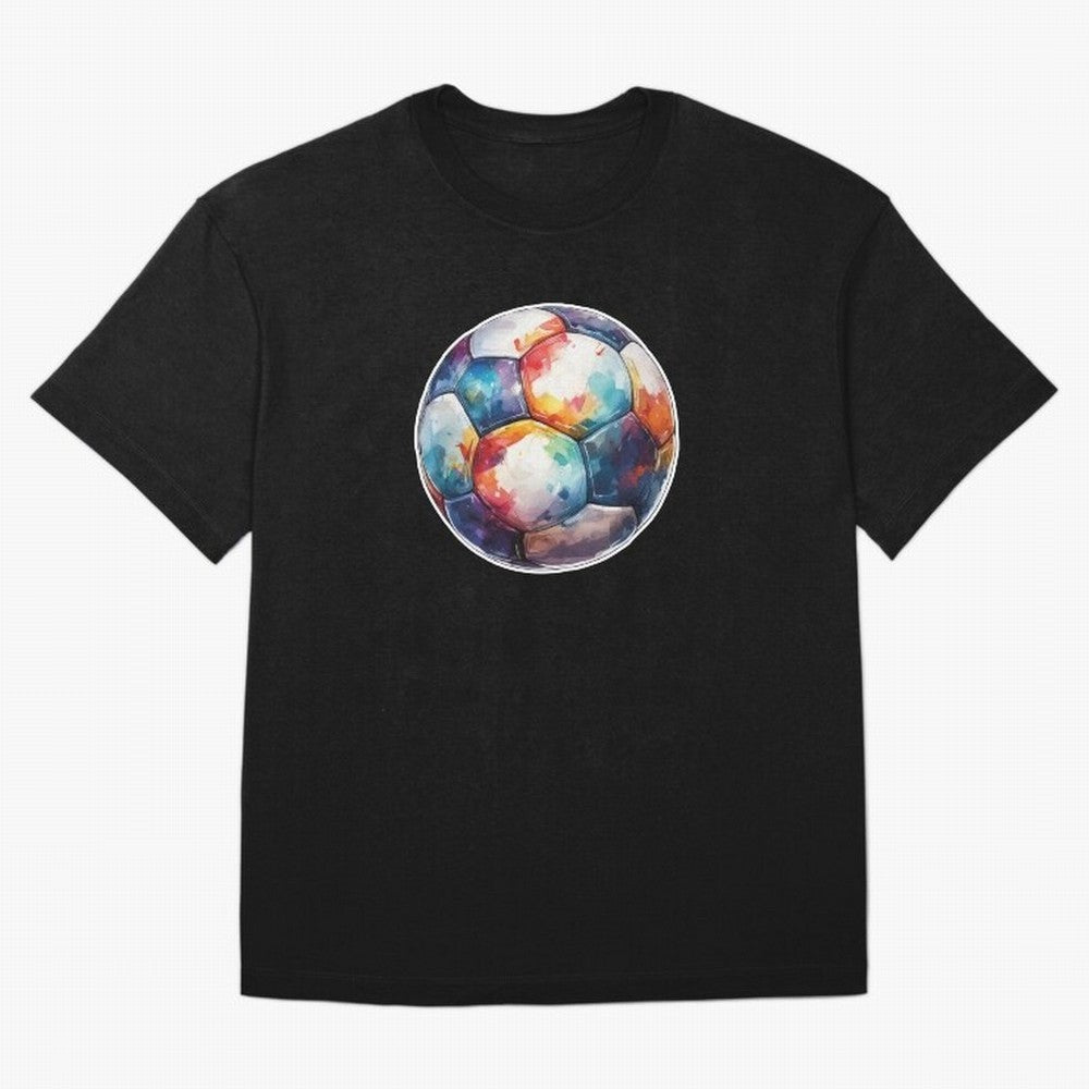 Football Soccer Ball Watercolor Illustration Drawing (Light Red BG) T-Shirt Capture FIFA World Cup 2026 Group Stage Spirit Fan Jersey, Adidas Football Tee, Netherlands Supporter Shirt, Nike Soccer Shirt, Messi Jordan Match Day Top, Pedri Japan