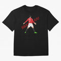 Cristano Ronaldo Celebration Block Art SIUUUU with text T-Shirt Elevate Match Day Hype Around FIFA World Cup 2026 Group Jersey, Nike Football Tee, Cristiano Ronaldo Brazil Fans, Adidas Soccer Shirt, Jordan Fan Top, Kane Australia Watch Party