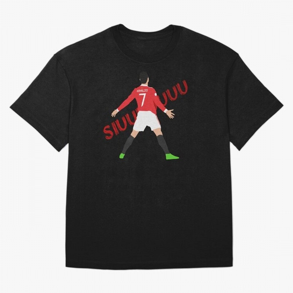 Cristano Ronaldo Celebration Block Art SIUUUU with text T-Shirt Elevate Match Day Hype Around FIFA World Cup 2026 Group Jersey, Nike Football Tee, Cristiano Ronaldo Brazil Fans, Adidas Soccer Shirt, Jordan Fan Top, Kane Australia Watch Party