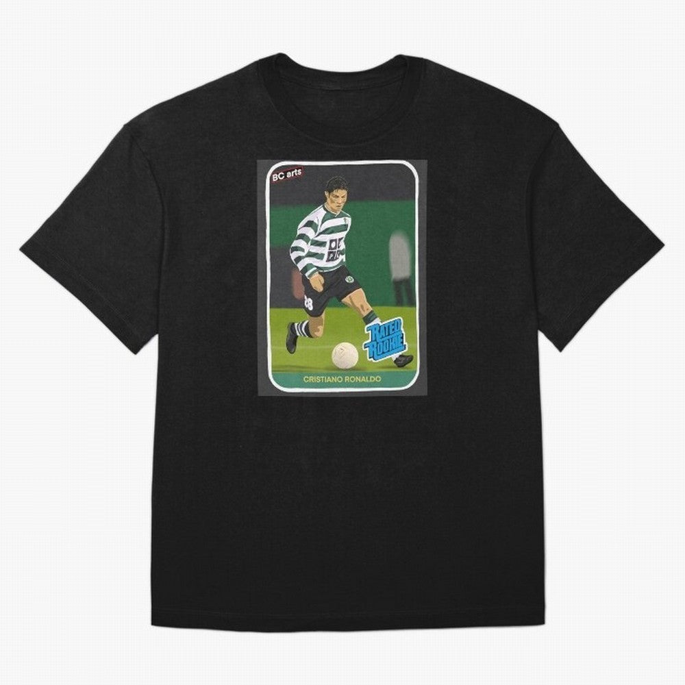 Sporting Lisbon Cristiano Ronaldo Rookie Card Artwork T-Shirt Spain Cristiano Ronaldo World Cup 2026 Jersey, Adidas Football Tee, Group Stage, Nike Soccer Shirt, Jordan Match Day Top, Modric Netherlands Stadium Chant