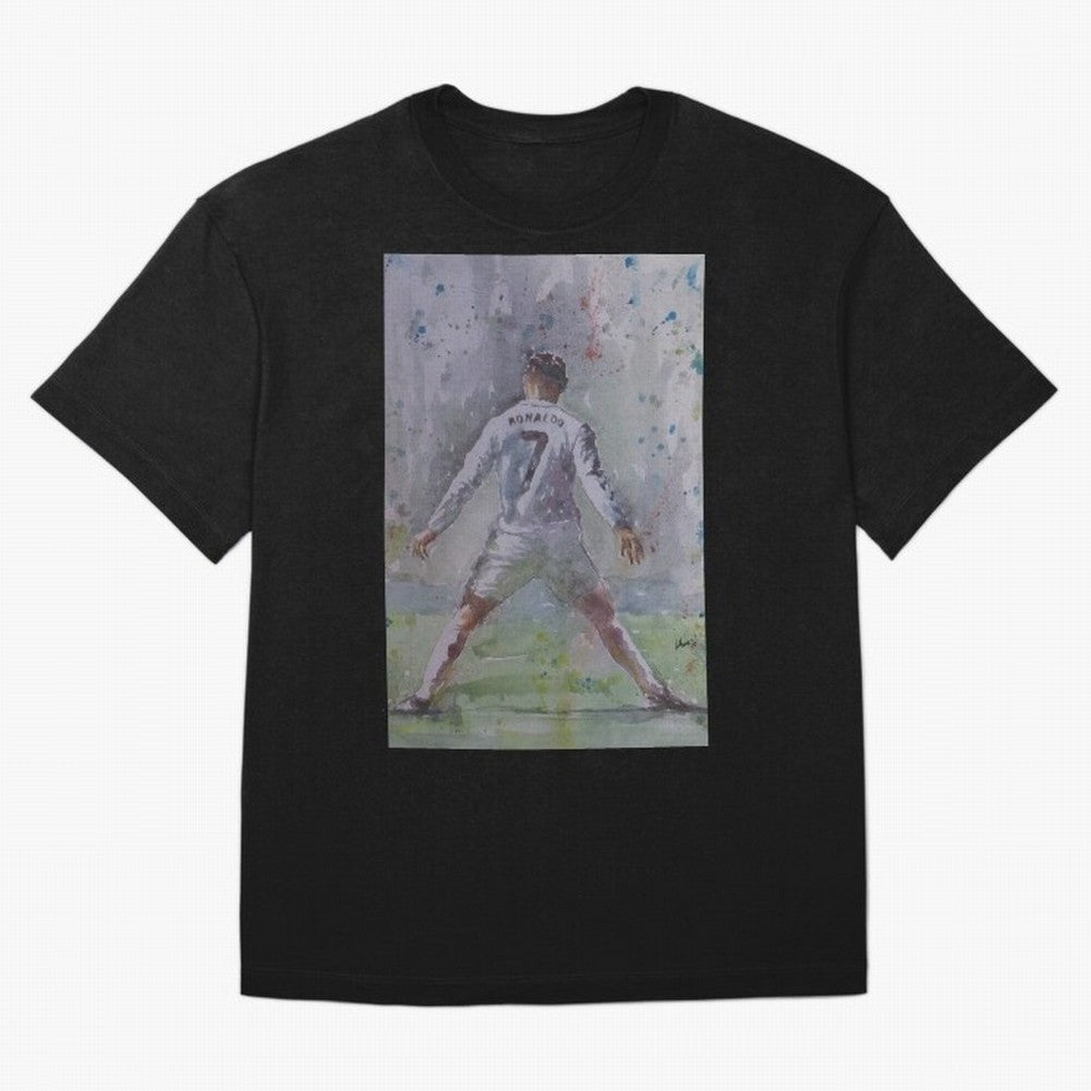 Cristiano Ronaldo - Portrait 2 T-Shirt Celebrate National Team Dreams In FIFA World Cup 2026 Jersey, Nike Fan Tee, Messi Germany Fans, Jordan Soccer Shirt, Adidas Match Day Top, Bellingham Croatia Final Match