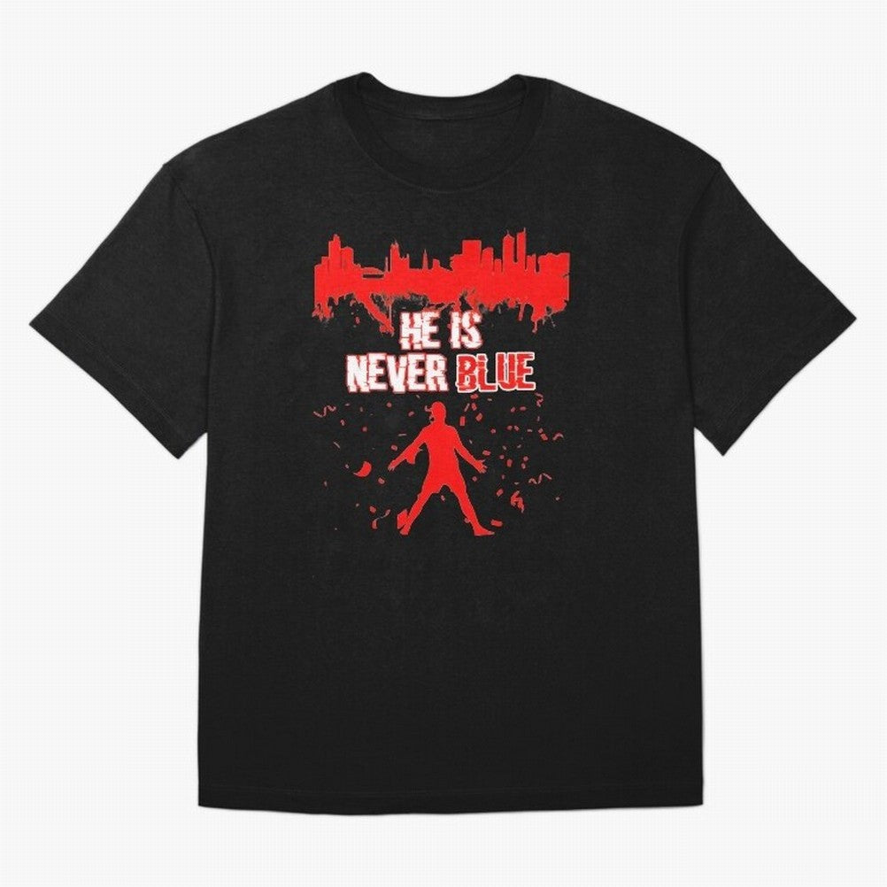 Cr7-Ronaldo-He Is Never Blue Manchester-Red T-Shirt Show Your Love For The FIFA World Cup 2026 USA Canada Fan Jersey, Nike Fan Tee, England Supporter Shirt, Jordan Soccer Shirt, Messi Adidas Match Day Top, Bellingham Japan Final Match