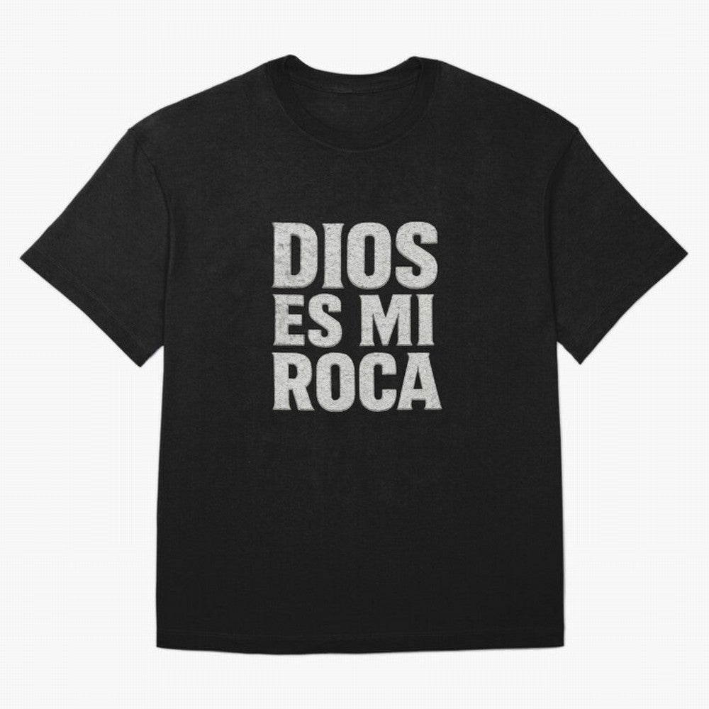 DIOS ES MI ROCA - White Stone Typography - Christian T-Shirt FIFA World Cup 2026 Ecuador Messi Fan Jersey, Adidas Soccer Tee, Germany Supporter Shirt, Nike Football Fan Shirt, CR7 Jordan Supporter Top, Kane Japan Match Day