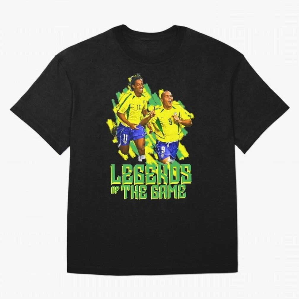 Ronaldinho and ronaldo brazil football print art T-Shirt Messi England Football Jersey, Adidas Match Day Tee, World Cup 2026, Jordan Football Shirt, Nike Soccer Fan Top, Kane Norway Fan Club