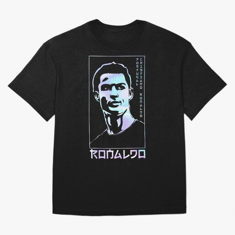 Ronaldo holographic Style Portrait art illustration T-Shirt France Mbappe World Cup 2026 Jersey, Nike Football Tee, Fan Club, Adidas Soccer Shirt, Jordan Fan Top, Cristiano Ronaldo Switzerland Group Stage