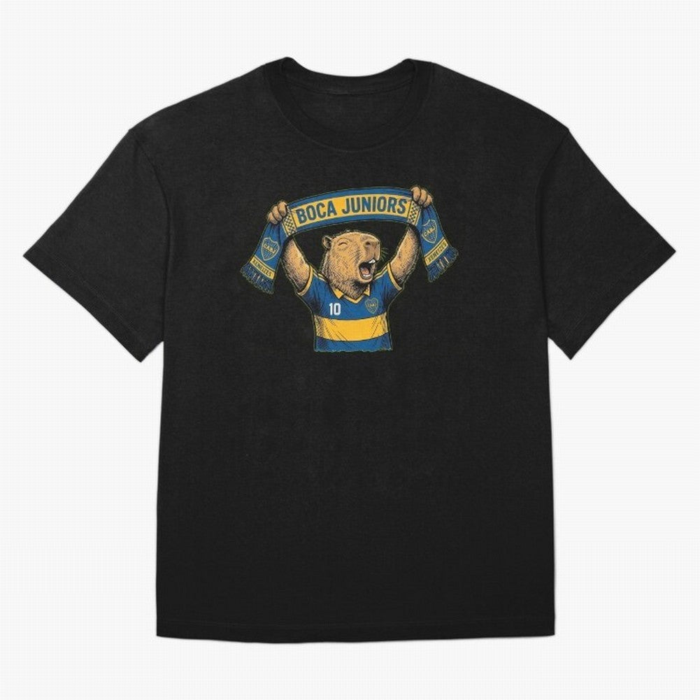 Capybara Boca Juniors Fan ¨C Funny Soccer Sticker T-Shirt Spotlight FIFA World Cup 2026 USA Canada Mexico Spirit Fan Jersey, Adidas Football Tee, France Supporter Shirt, Nike Soccer Shirt, Neymar Jordan Match Day Top, Messi Japan Watch Party