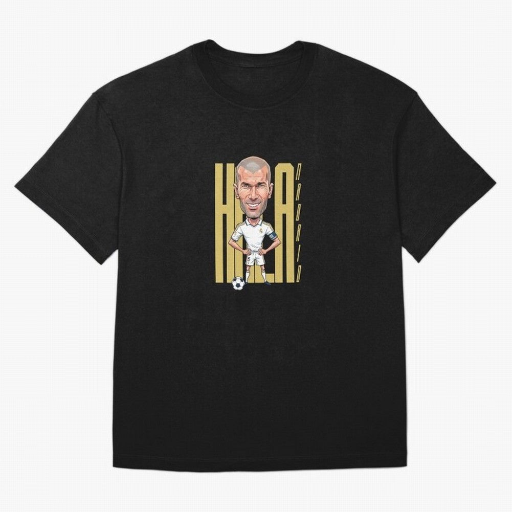 Caricature of Zin¨¦dine Zidane Hala Madrid T-Shirt Cristiano Ronaldo England Football Jersey, Adidas Match Day Tee, World Cup 2026, Jordan Football Shirt, Nike Soccer Fan Top, Son Norway Football Fans