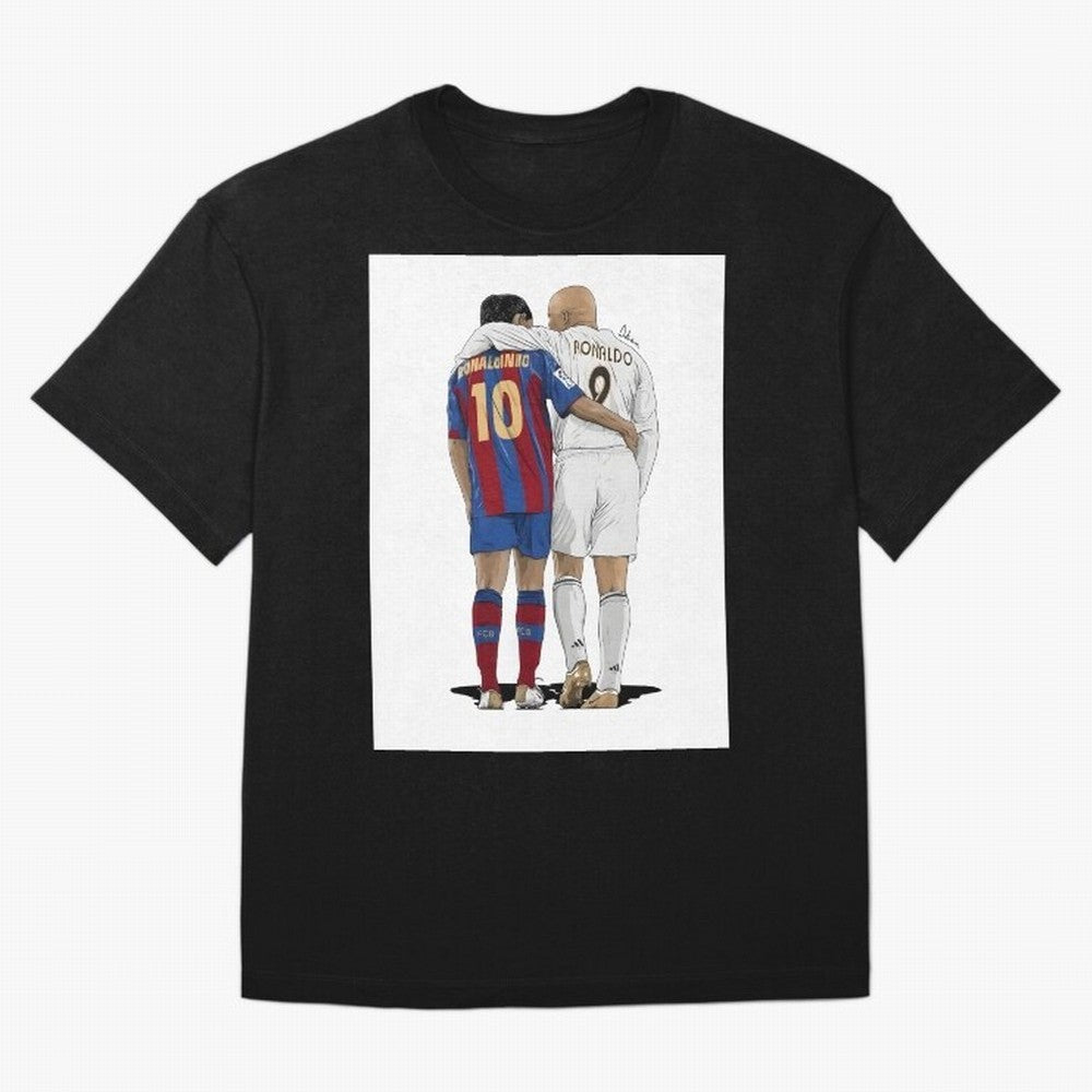 Ronaldinho & Ronaldo R9 Classic Football Legend - La Liga Derby T-Shirt Messi France Football Jersey, Jordan Supporter Tee, World Cup 2026, Nike World Cup Shirt, Adidas Football Fan Top, Griezmann USA Final Match