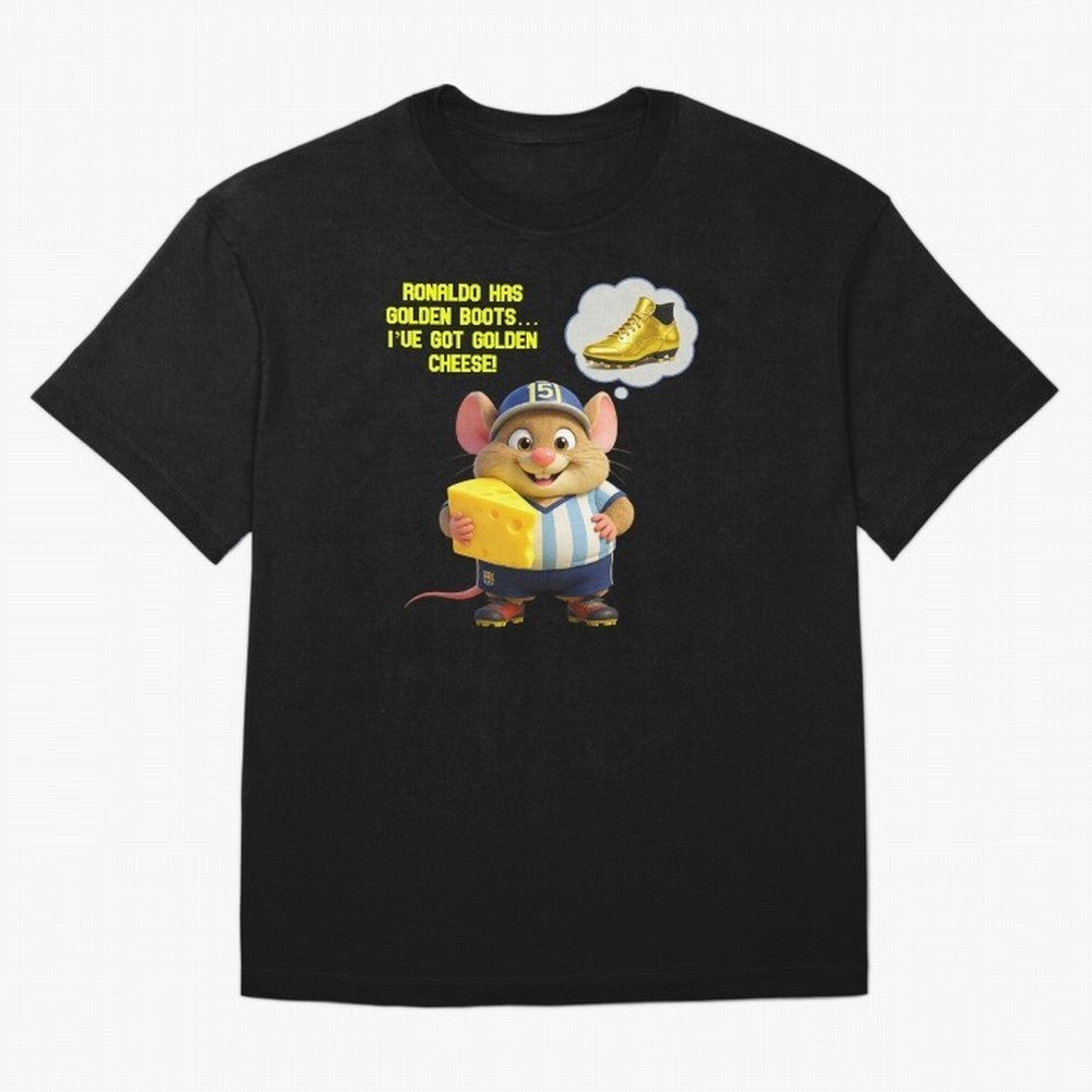 Zippy¡¯s Golden Cheese vs Ronaldo T-Shirt Argentina Cristiano Ronaldo World Cup 2026 Jersey, Nike Football Tee, Soccer Fans, Adidas Soccer Shirt, Jordan Fan Top, Saka Switzerland Watch Party