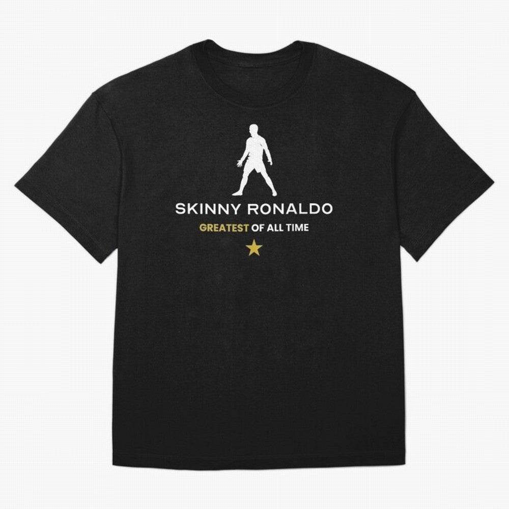 Skinny Ronaldo The Greatest Of All Time White T-Shirt FIFA World Cup 2026 Argentina Griezmann Jersey, Adidas Football Tee, Messi France Fans, Nike Soccer Shirt, Jordan Match Day Top, De Bruyne Paraguay Watch Party