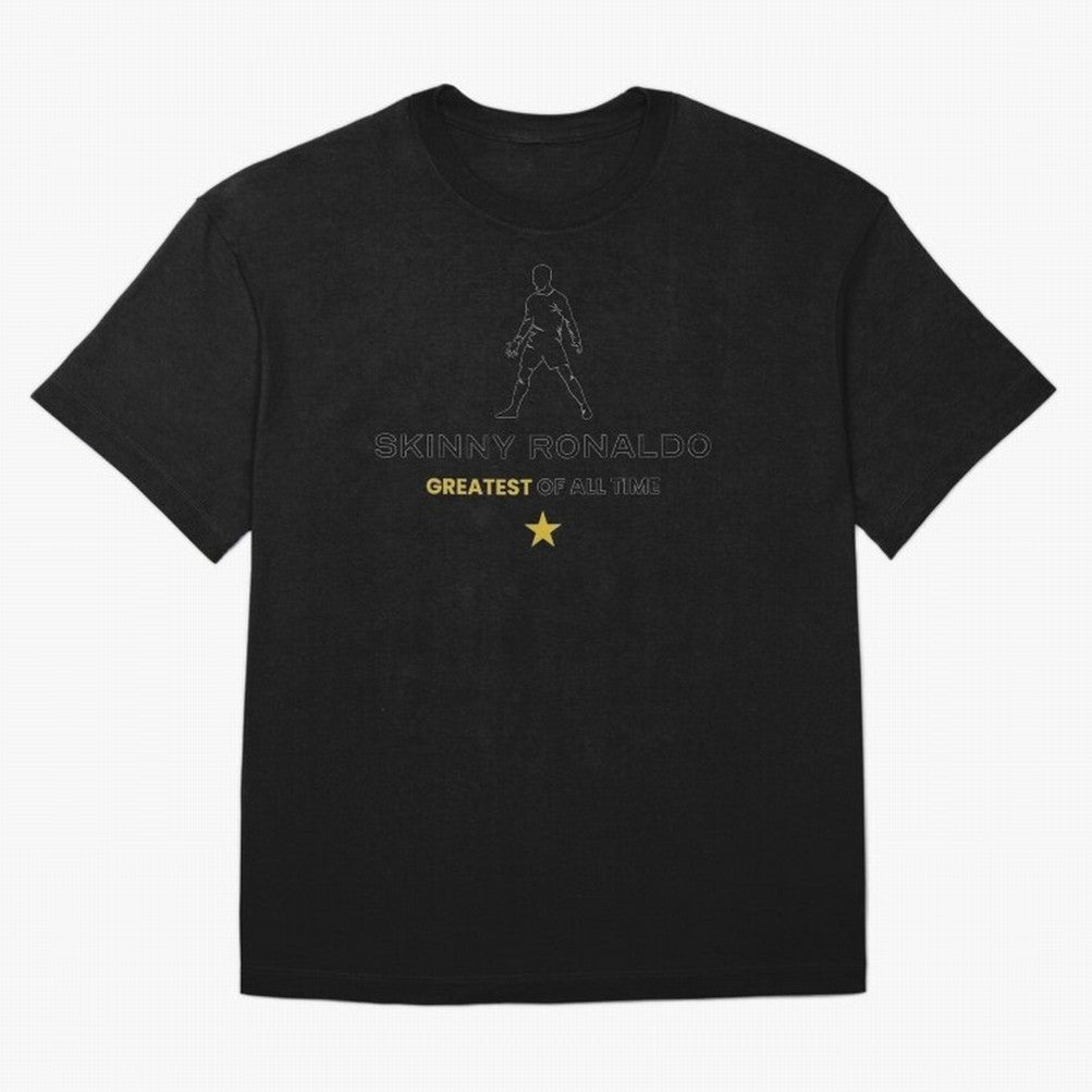 Skinny Ronaldo The Greatest Of All Time Black T-Shirt Celebrate Every Goal In FIFA World Cup 2026 Spirit Fan Jersey, Adidas Football Tee, Netherlands Supporter Shirt, Nike Soccer Shirt, Mbappe Jordan Match Day Top, Neymar Colombia Watch Party
