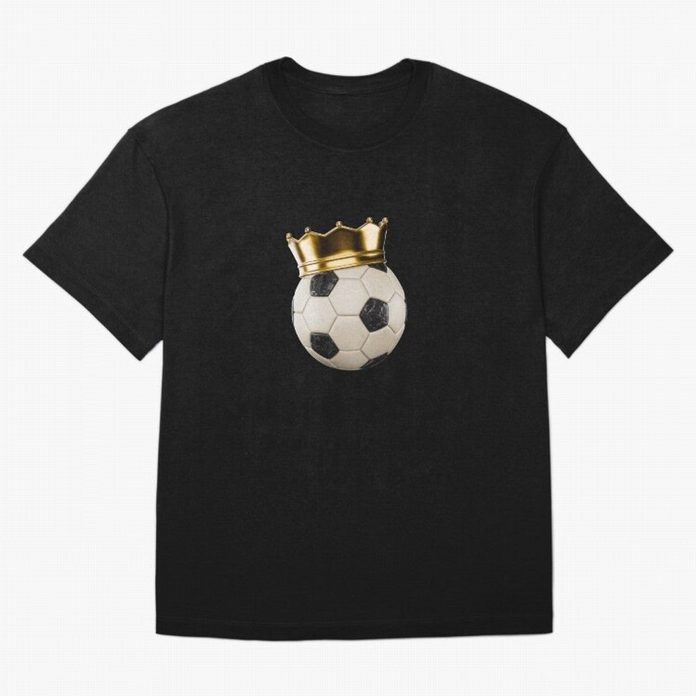 Soccer Ball with Kings Crown, Sticker Illustration T-Shirt FIFA World Cup 2026 Ecuador De Bruyne Fan Jersey, Adidas Football Tee, Argentina Supporter Shirt, Nike Soccer Shirt, Neymar Jordan Match Day Top, Griezmann Sweden Watch Party