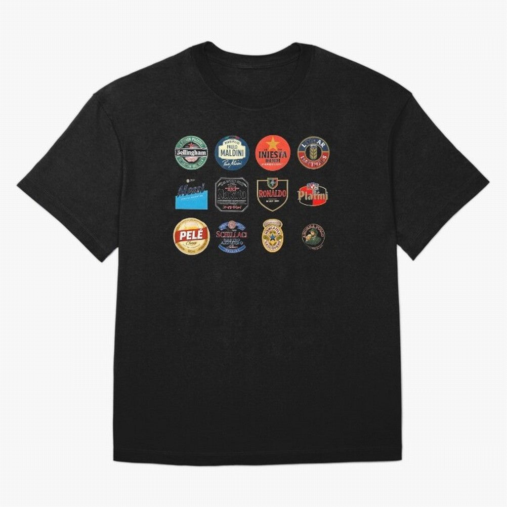 Legendary Lager Lineup ¨C Football Icons as Beer Labels (Sticker Set / Poster) T-Shirt World Cup 2026 Spain Foden Jersey, Jordan Football Tee, Supporter Night, Adidas Fan Shirt, Nike Supporter Top