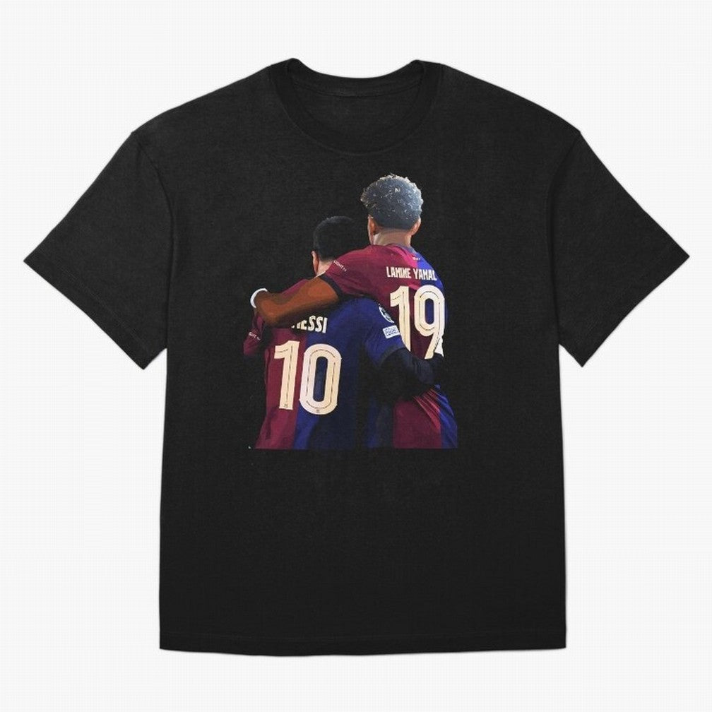 Lionel Messi and Foster child Classic T-Shirt Feel International Energy From FIFA World Cup 2026 Fan Jersey, Nike Football Tee, Spain Supporter Shirt, Adidas Soccer Shirt, Mbappe Jordan Fan Top, Son Brazil Group Stage