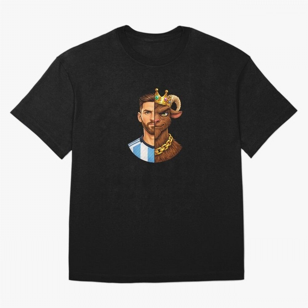 Half Man Half GOAT - Lionel Messi T-Shirt FIFA World Cup 2026 Argentina Griezmann Jersey, Adidas Soccer Tee, Mbappe Spain Fans, Nike Football Fan Shirt, Jordan Supporter Top, Musiala England Trophy Race