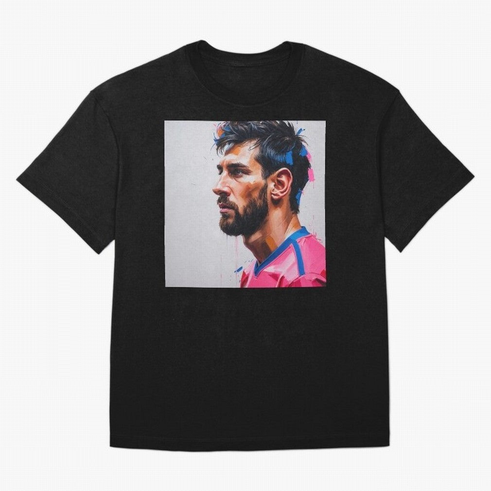 Vibrant Artistic Portrait of Lionel Messi (GOAT) - Digital painting (Version 5) Classic T-Shirt FIFA World Cup 2026 Argentina Neymar Jersey, Jordan Football Tee, Cristiano Ronaldo Netherlands Fans, Adidas Fan Shirt, Nike Supporter Top, Lewandowski