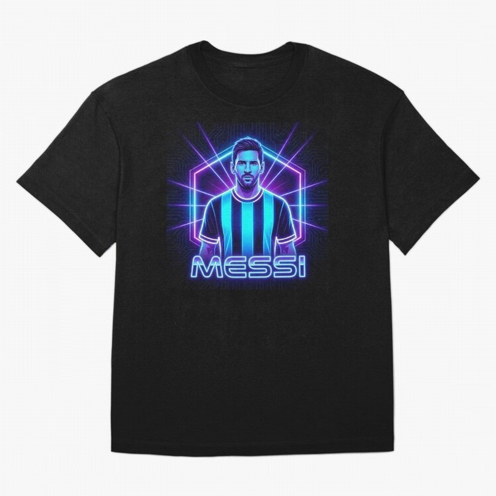 ?Argentina Football Legend Messi Cyberpunk Retro Futurist Design (Version 2) Classic T-Shirt Embrace Global Football Passion For FIFA World Cup 2026 Fan Jersey, Adidas Football Tee, Argentina Supporter Shirt, Nike Soccer Shirt, Neymar Jordan Match