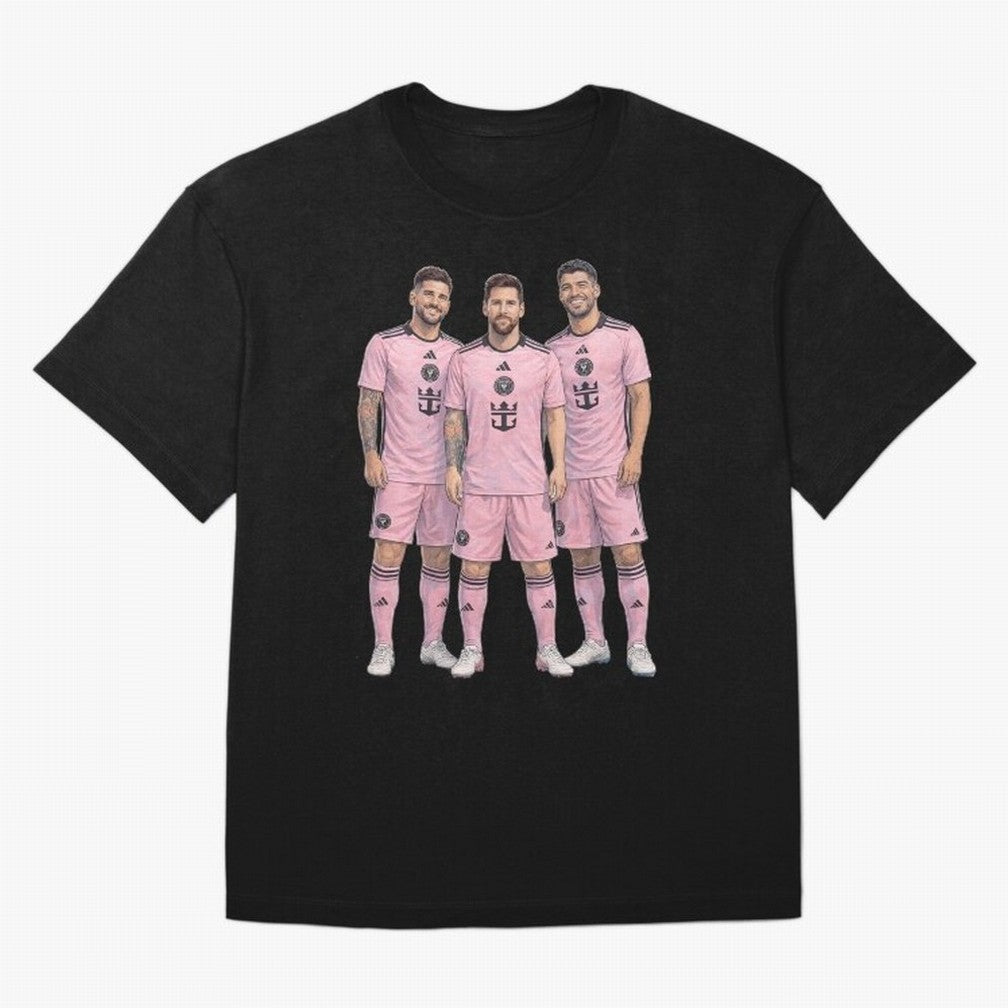 Messi, De Paul and Suarez Inter Miami artistic style ¨C MLS Soccer T-Shirt FIFA World Cup 2026 Argentina Neymar Jersey, Nike Football Tee, Neymar Argentina Fans, Adidas Soccer Shirt, Jordan Fan Top, Lewandowski Australia Stadium Chant