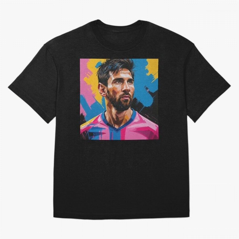 Vibrant Artistic Digital Painting Portrait of Lionel Messi (GOAT) Classic T-Shirt Celebrate Rivalries And Pride In FIFA World Cup 2026 Fan Jersey, Nike Football Tee, Argentina Supporter Shirt, Adidas Soccer Shirt, Cristiano Ronaldo Jordan Fan Top,