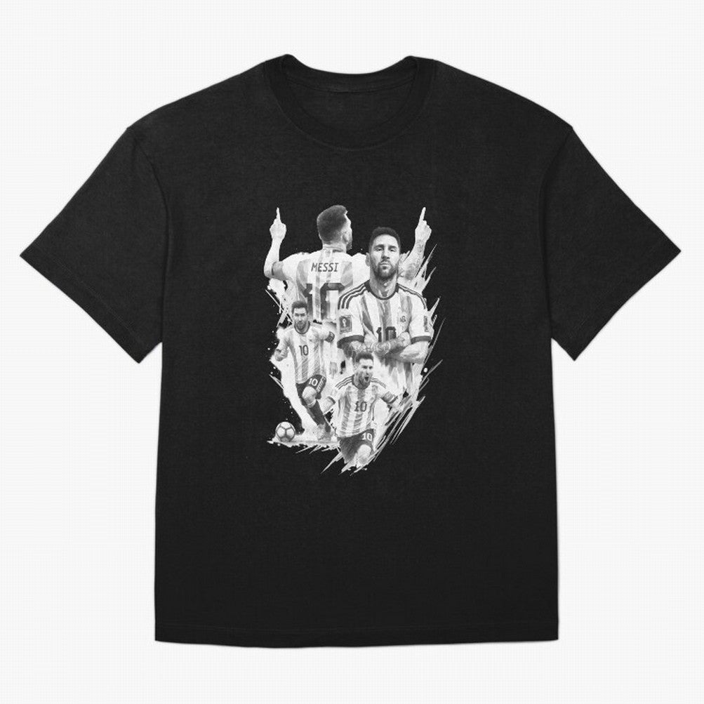 BLACK WHITE Lionel Messi watercolor illustration Classic T-Shirt Show Passion For The Stars Of FIFA World Cup 2026, Nike Football Jersey For Soccer Fans, Adidas Soccer Shirt For Messi Fans, Jordan Fan Top, Neymar Uruguay Watch Party