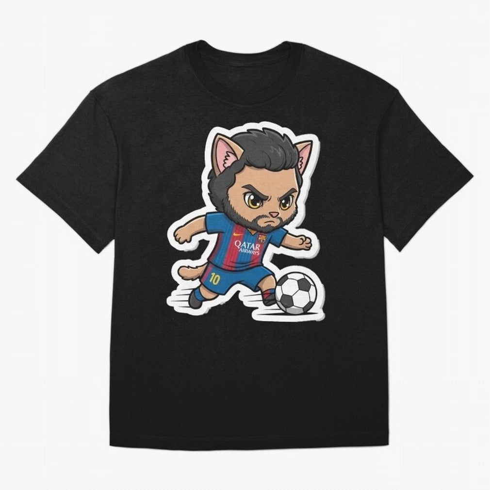 Fcb - Fc Barcelona | Cute Cat Messi with Jersey Barcelona Classic T-Shirt Join Supporters Worldwide For FIFA World Cup 2026 Group Jersey, Nike Football Tee, Mbappe England Fans, Adidas Soccer Shirt, Jordan Fan Top, Bellingham Croatia Watch Party