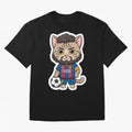 Fcb - Fc Barcelona | Cute Cat Messi with Jersey Barcelona Classic T-Shirt FIFA World Cup 2026 Canada Messi, Jordan Football Jersey For Group Stage, Adidas Fan Shirt For Cristiano Ronaldo Fans, Nike Supporter Top, CR7 Argentina Knockout Round