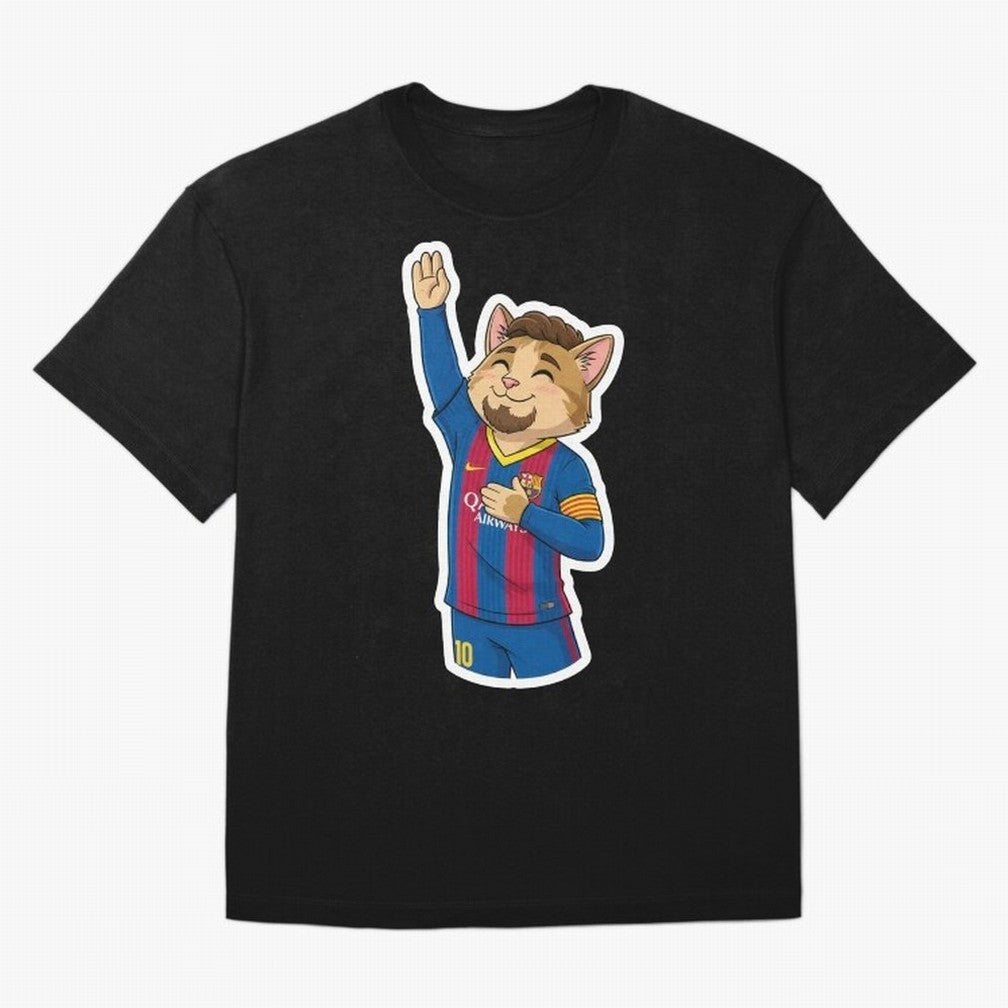Fcb - Fc Barcelona | Cute Cat Messi with Jersey Barcelona T-Shirt France Messi World Cup 2026 Jersey, Jordan Supporter Tee, Match Day, Nike World Cup Shirt, Adidas Football Fan Top, CR7 Portugal Soccer Fans